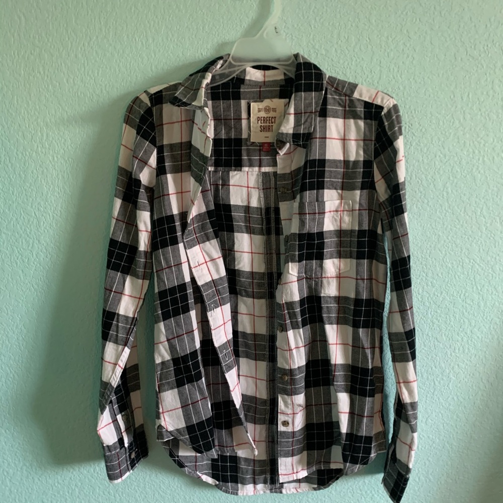 Black and white checkered flannel